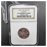 2003-S Silver Illinois State Quarter NGC PF69 Ultr