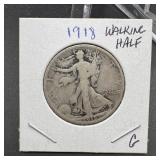 1918 Walking Liberty Silver Half Dollar