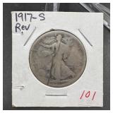 1917-S Reverse Walking Liberty Silver Half Dollar