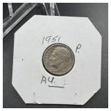 1951  Silver Roosevelt Dime