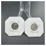 1946 & 1950 Silver Roosevelt Dimes