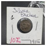 1915 Barber Silver Dime