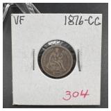 1876-CC Seated Liberty Dime