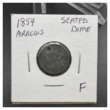 1854 Seated Liberty Dime