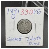 1891-O Seated Liberty Dime