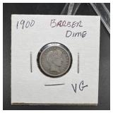 1900 Barber Silver Dime