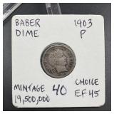 1903 Barber Silver Dime