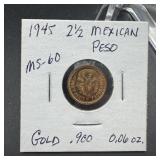 1945 Mexico 2.5 Peso Gold Coin