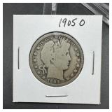 1905-O Barber Silver Half Dollar