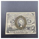 5 Cent Postage Fractional Currency Note
