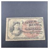 10 Cent Fractional Currency Note