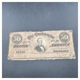 1864 Confederate States $50 Note