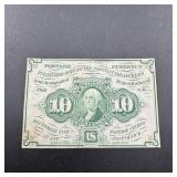 10 Cent Postage Fractional Currency Note