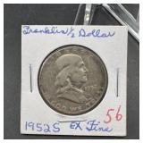 1952-S Franklin Silver Half Dollar