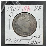 1907-O Barber Silver Half Dollar