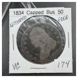 1834 Capped Bust Silver Half Dollar