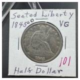 1845-O Seated Liberty Half Dollar