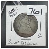 1858 Seated Liberty Half Dollar