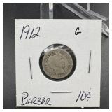 1912 Barber Silver Dime