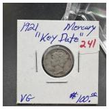 1921 Mercury Silver Dime