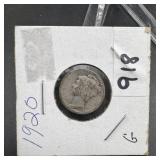 1920 Mercury Silver Dime