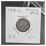 1919-S Mercury Silver Dime