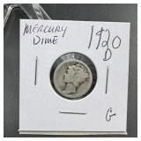 1920-D Mercury Silver Dime