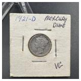 1921-D Mercury Silver Dime