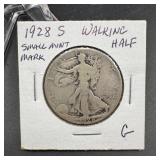 1928-S Walking Liberty Silver Half Dollar