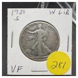 1929-S Walking Liberty Silver Half Dollar