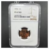 1955 Lincoln Cent NGC PF67 RD