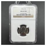 1956 Jefferson Nickel NGC MS65 5FS