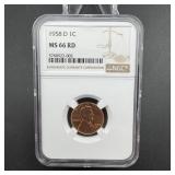 1958-D Lincoln Cent NGC MS66 RD
