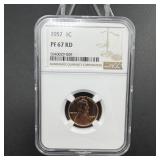 1957 Lincoln Cent NGC PF67 RD