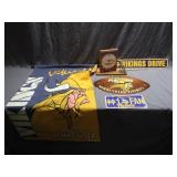 Minnesota Vikings Clock, Banner, and Signs
