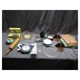 Table Runner & Cloth, Pyrex Pie Plate, Glass Coast