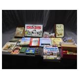 Assorted games, vintage puzzle, arts and crafts