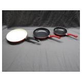 3 pc Red Aluminum Pan Set and Fry pan