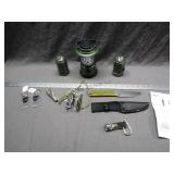 LED Lantern Set, Survival Knife with Fire Starter