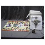 6 Wall Crosses,  2 rugs