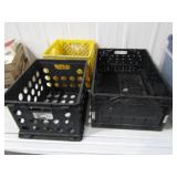 3 Storage Bins/ Milk Crate