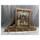 Miller Lite Mirror/ 4 Coat Hooks