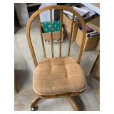 Wood Rolling Kitchen Chair