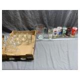 Vintage Pepsi, Coke, 7Up Glasses, Glassware, Glass