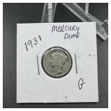 1931 Mercury Silver Dime