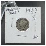 1937-S Mercury Silver Dime