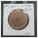 1oz .999 COOPER 'WEED' round