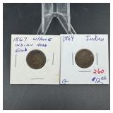 1864 & 1867 Indian Head Cents