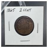 1865 Two-Cent Coin