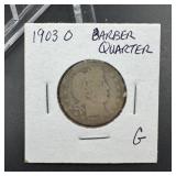 1903-O Barber Silver Quarter